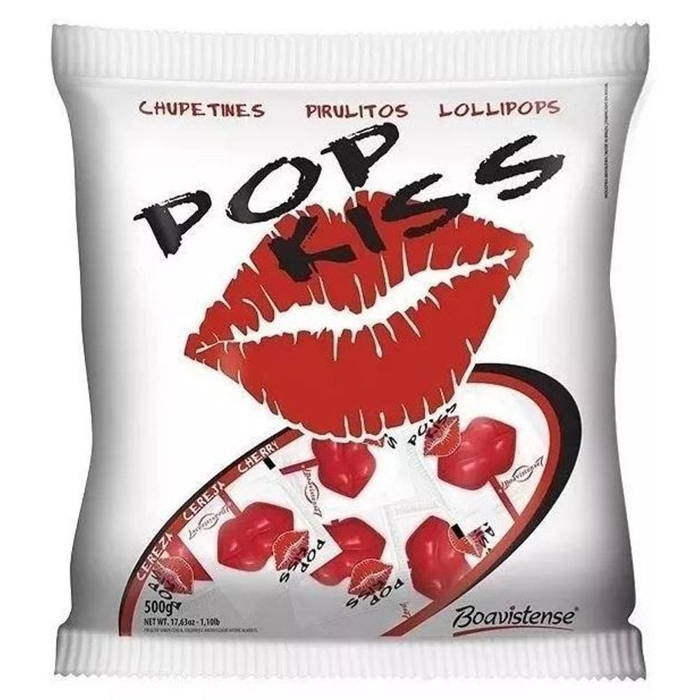 Pirulito Pop Kiss Cereja Formato De Beijo Com 50Un Florestal