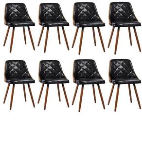 Conjunto 8 Cadeiras para Sala de Jantar Milão Preto