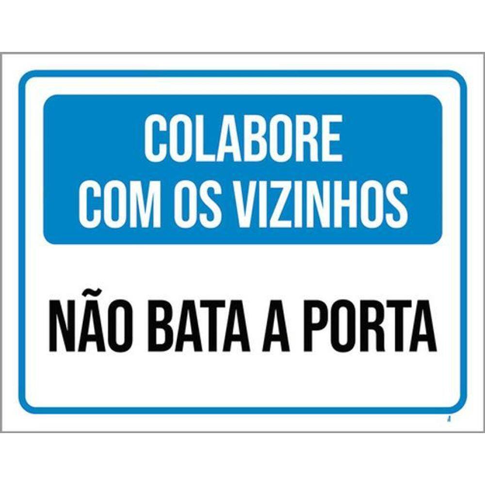 Kit 10 Placas Colebore Vizinhos Não Bata A Porta 36X46