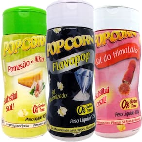 Combo 3 Temperos Pipoca Popcorn Sabores Parmesão E Alho, Sal