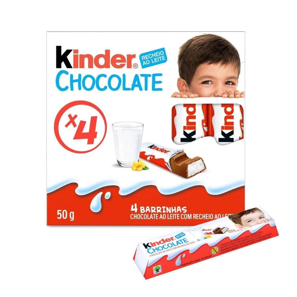 Chocolate 4 Barrinhas Kinder Pacote
