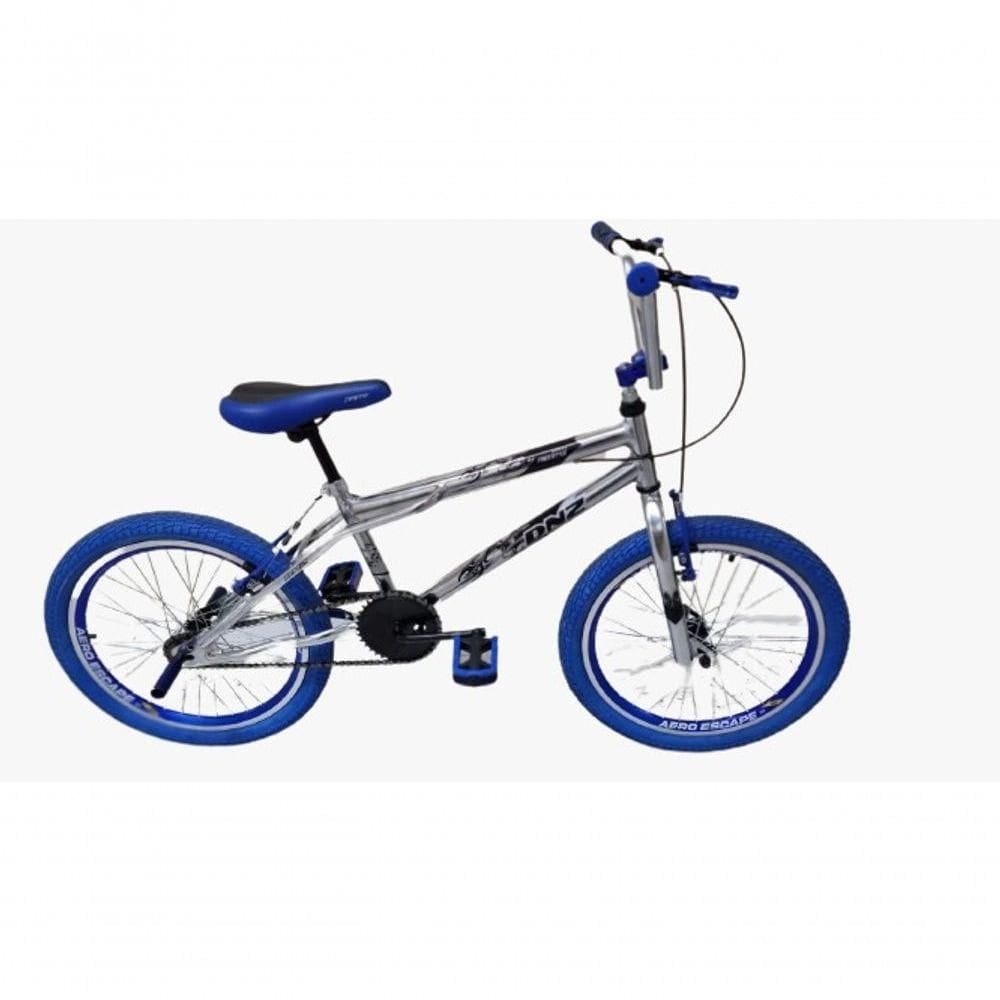 Bicicleta Aro 20 Dnz Cromada Pneu Azul