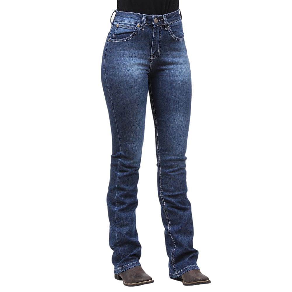 Calça Jeans Feminina Azul Escuro Boot Cut Wrangler 36311
