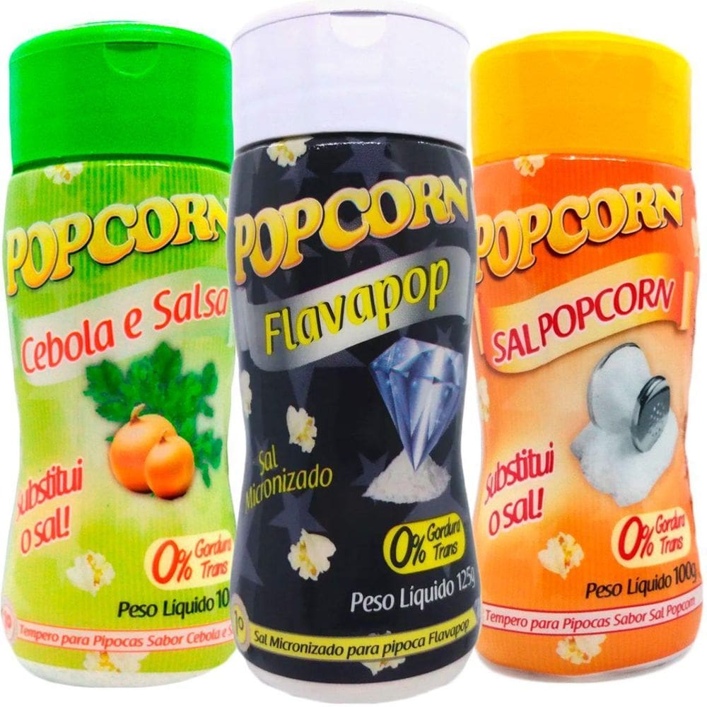 Temperos Cebola E Salsa, Flavapop Manteiga E Sal Popcorn