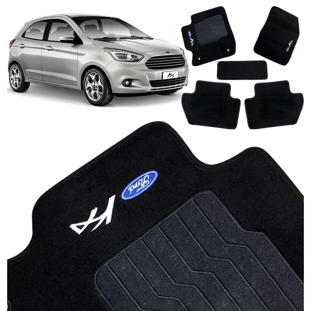 Tapete Carpete Ford Ka 2014 15 16 17 2018 2019 5 Peças Preto
