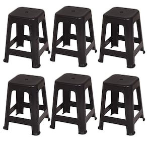 Kit 6 Banquetas Banco Plástica Banquinho Mor 120Kg - Branco