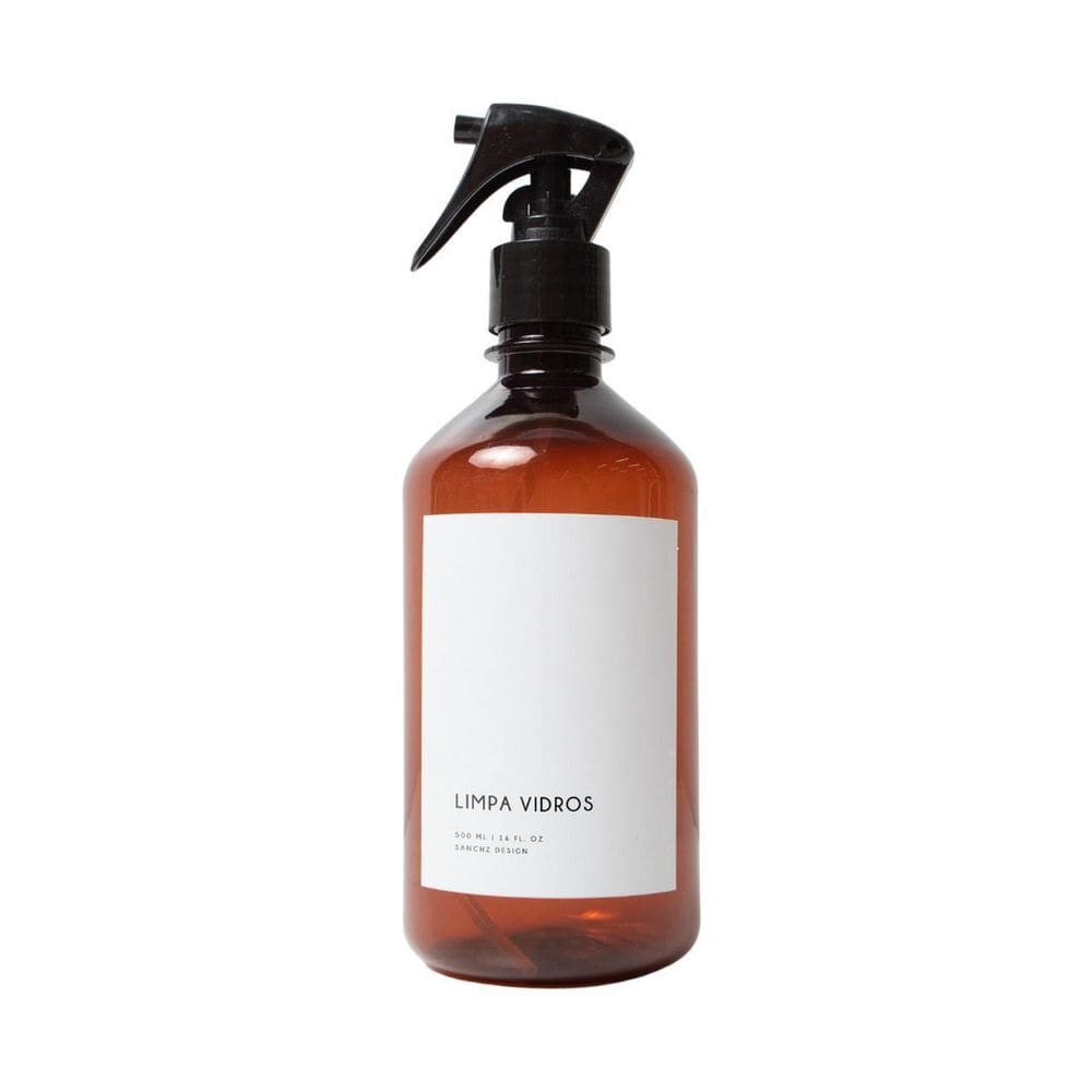 Frasco Âmbar Minimal Limpa Vidros Branco