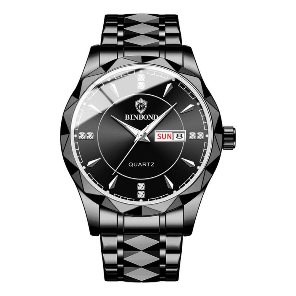 Relógio: calendário impermeável de aço de tungstênio para homens