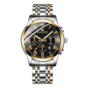 Relógio Glow-in-the-Dark Calendar s Steel Strap Men