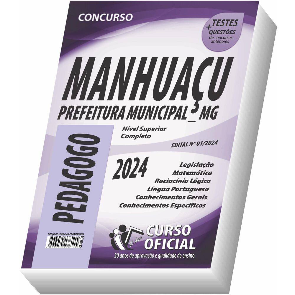 Apostila Prefeitura De Manhuaçu - Mg - Pedagogo