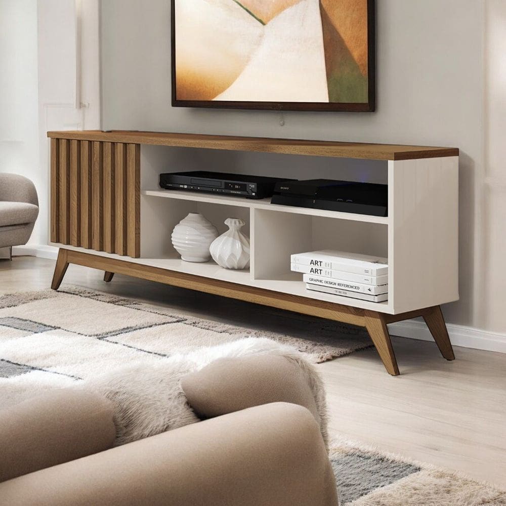 Rack Aurora Ripado Off White e Freijó