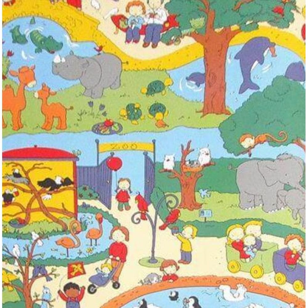 Papel de Parede Safari Friends Infantil Colorido SF6205