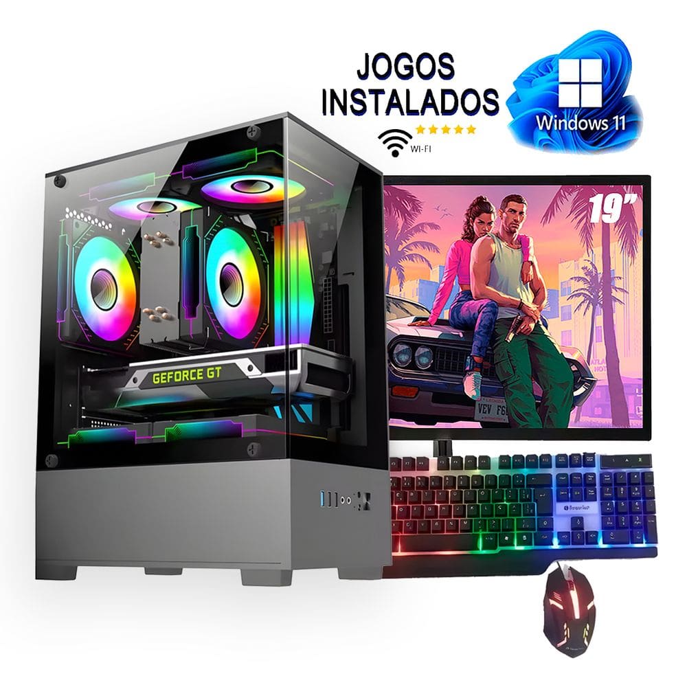 Pc Cpu Gamer Core I5 3.8ghz 16gb Ssd 512gb 650wts Nvidia 4GB Monitor 19