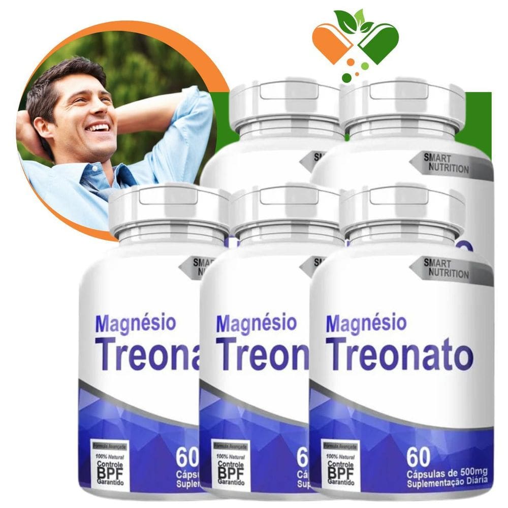 Magnésio Treonato 5x60 Sem Sabor