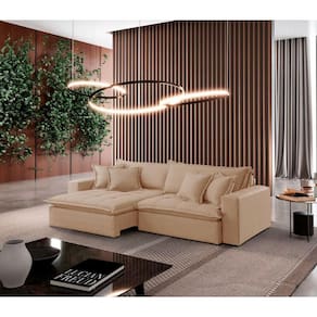 Sofá Zen Linho 02 Módulos 90 Cm B25 Meu Sofá Online A226 Linho Bege