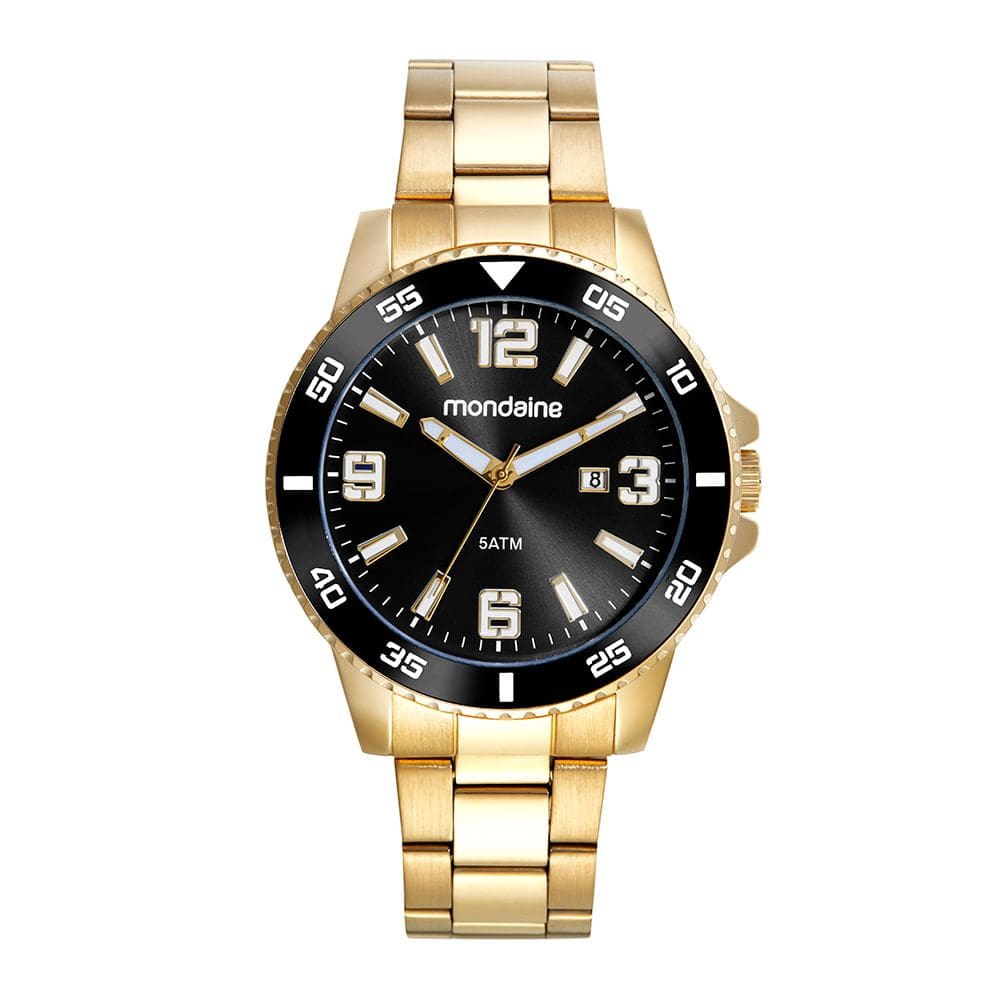 Relógio Masculino Casual Dourado e Preto
