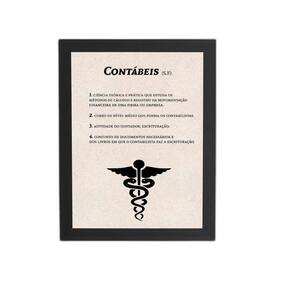 Contábeis Dicionário Profissão Quadro Moldura Preta 60X40Cm