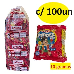 Mini Pipoca Doce Com 100 Unidades 10Gr Aritana Festa Junina