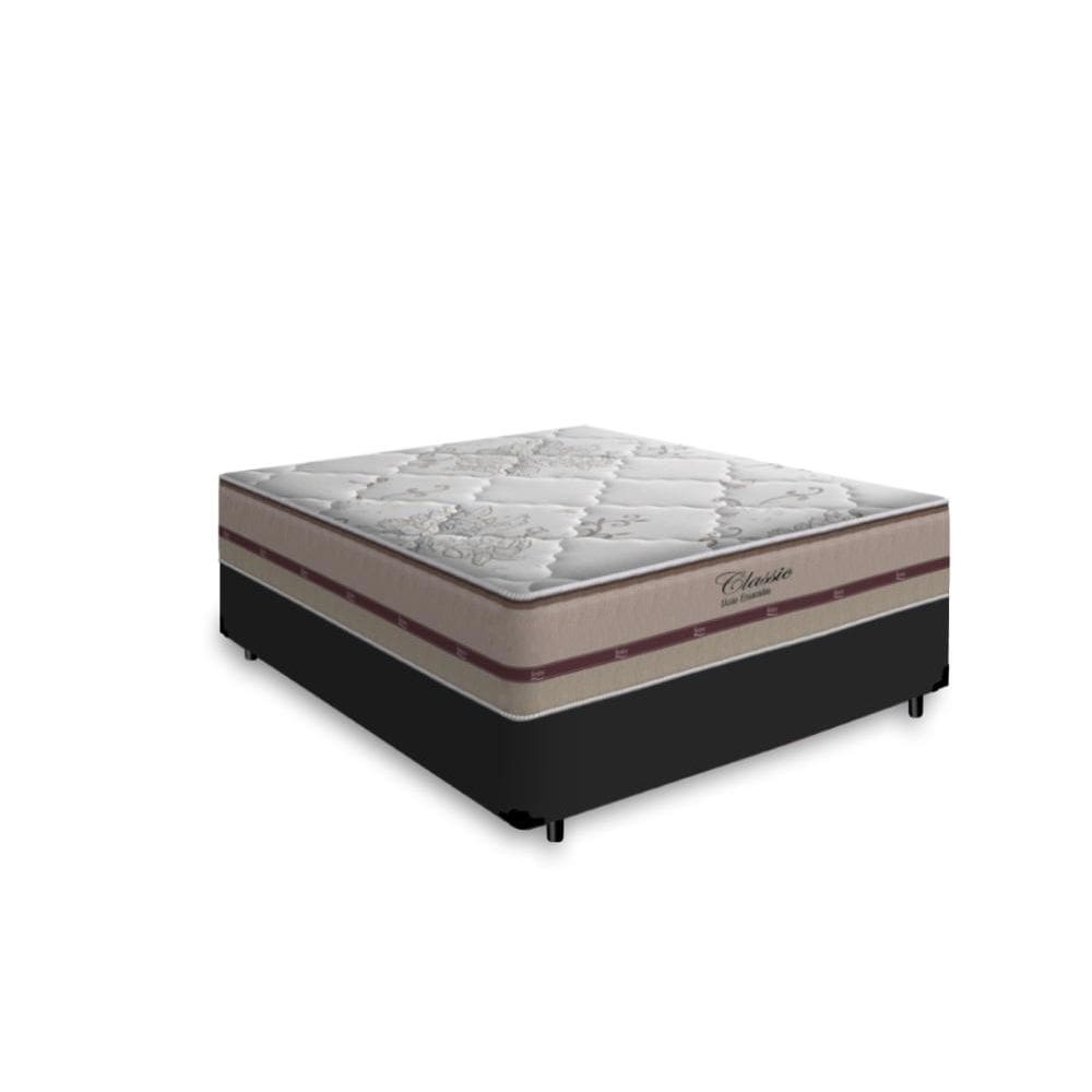 Cama Box + Colchão de Casal Classic Molas Ensacadas 138x188x55cm
