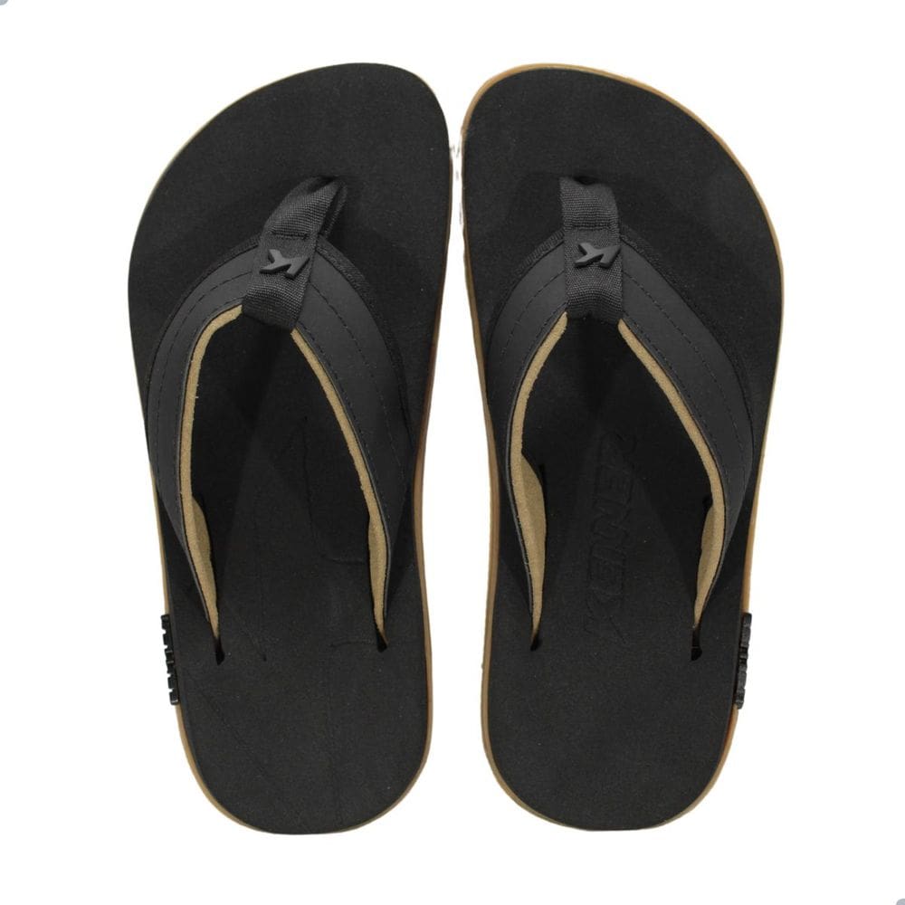 Chinelo Masculino Kenner Kivah Kamu Crepe e Preto