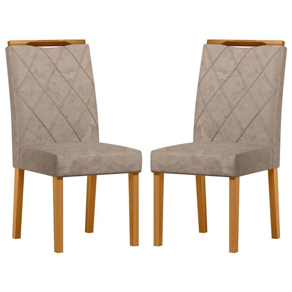 Cadeira para Mesa de jantar Sarah Kit 2 Peças Ype Camurça Marrom - New Ceval