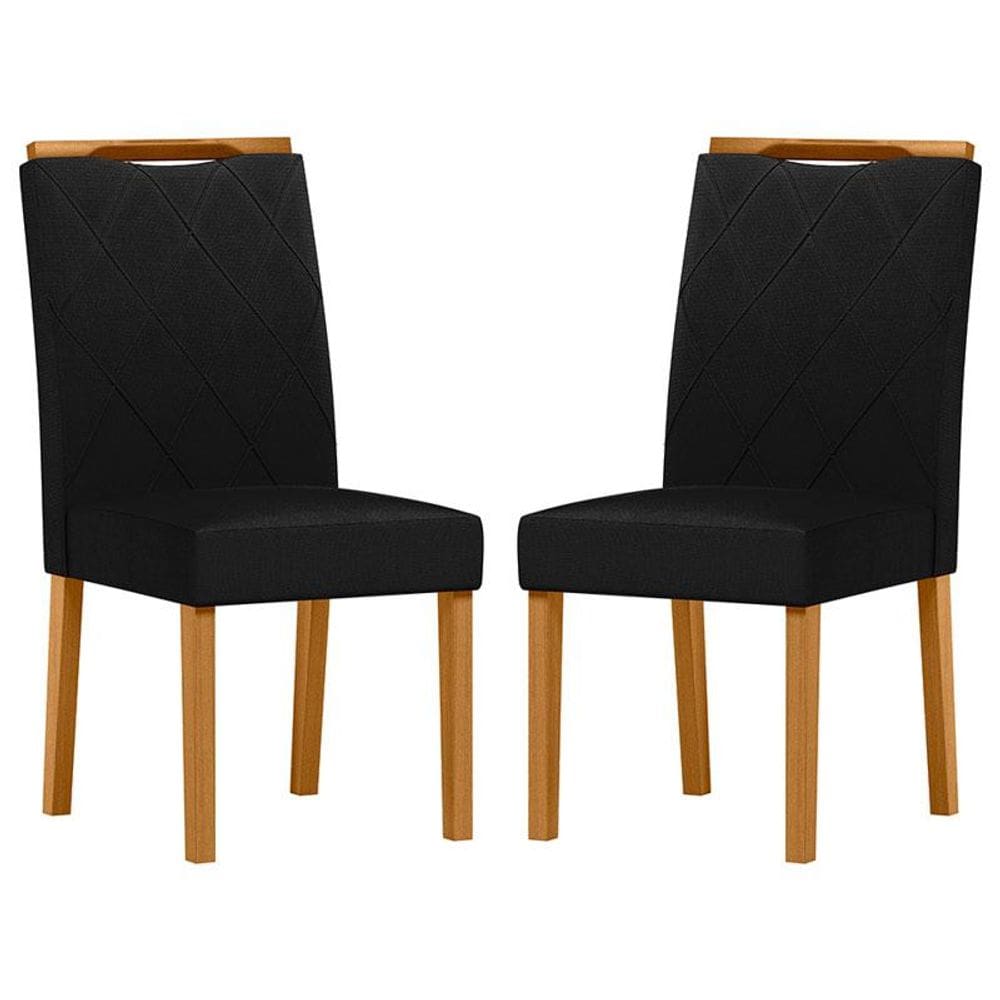 Cadeira para Mesa de jantar Sarah Kit 2 Peças Ype Veludo Preto - New Ceval