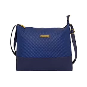 Bolsa Transversal Média Azul Fashion Abc Bags 6014 - Azul