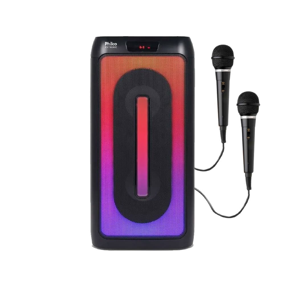 Caixa de Som Amplificada Philco PCX4501 Flash Lights TWS 350w-2 Mic