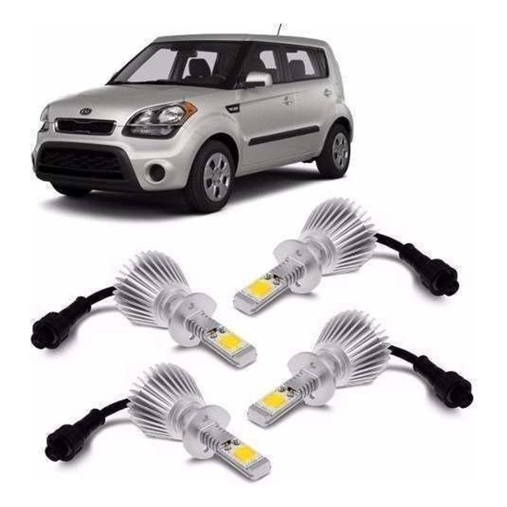 Kit Super Led Kia Soul 2010 2011 2012 Farol E Milha 6000K