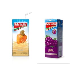 Kit 20 Un Caixinha Suco Pronto Bela Ischia Uva E Caju 200Ml