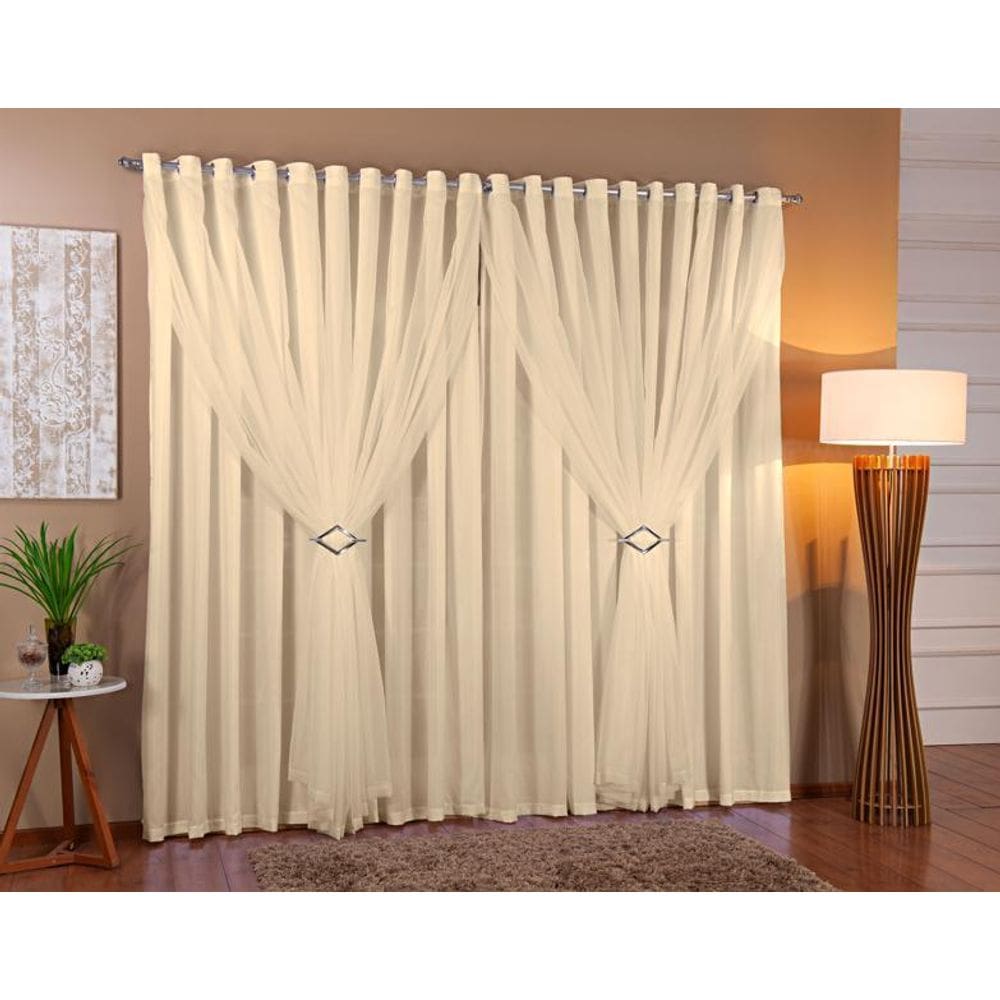 Cortina Voil Forro Microfibra Sala E Quarto 8,00 X 2,20