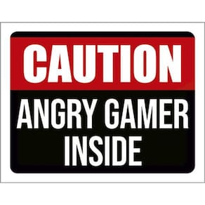 Kit 10 Placas Caution Angry Gamer Inside 36X46