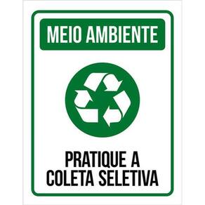 Kit 10 Placas Meio Ambiente Pratique Coleta Seletiva 36X46