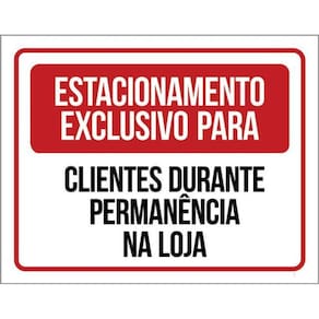 Kit 10 Placas Estacionamento Exclusivo Clientes 36X46