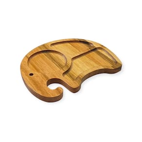 Petisqueira Infantil Elefante Divisórias - Madeira 25 Cm