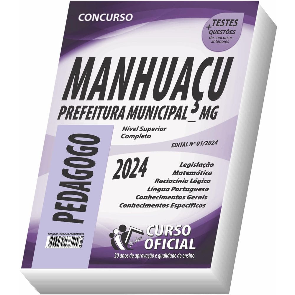 Apostila Prefeitura De Manhuaçu - Mg - Pedagogo