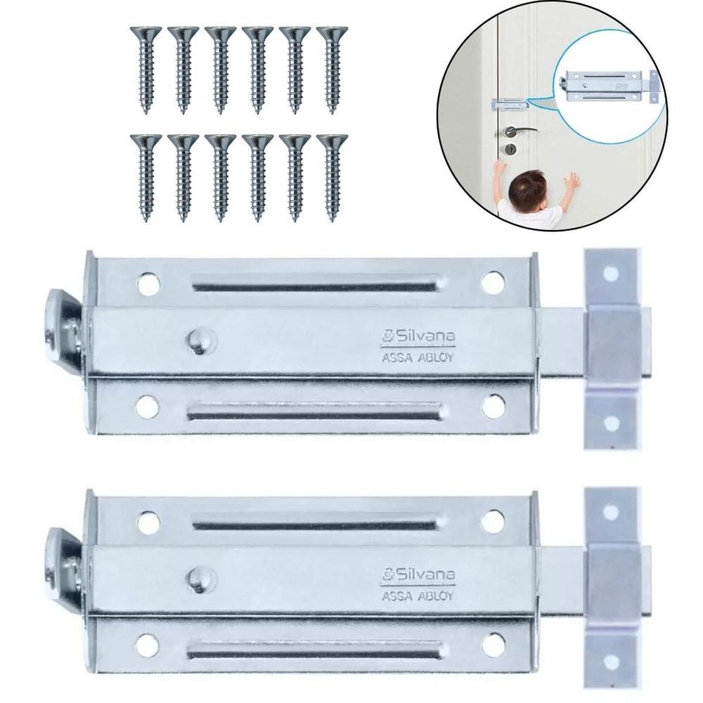 Ferrolho Trinco Tarjeta Fecho Chato Porta Janela 13Cm 02 Un