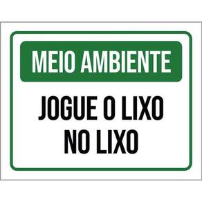 Kit 3 Placas Meio Ambiente Jogue Lixo No Lixo Verde 36X46