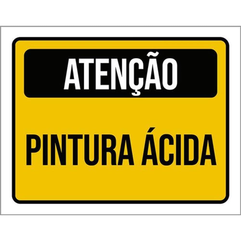 Kit 3 Placas Atenção Pintura Ácida 36X46