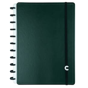 Caderno Inteligente Dark Green Verde Escuro Tamanho A4 Grande Capa Dura Disco Universitário Escolar Folha Destacável 90g