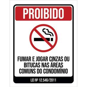 Kit 10 Placas De Proibido Fumar No Condomínio 36X46