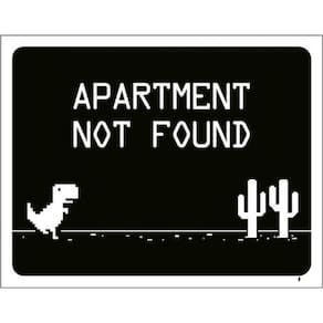 Kit 10 Placas Apartament Not Found Dinossauro 36X46