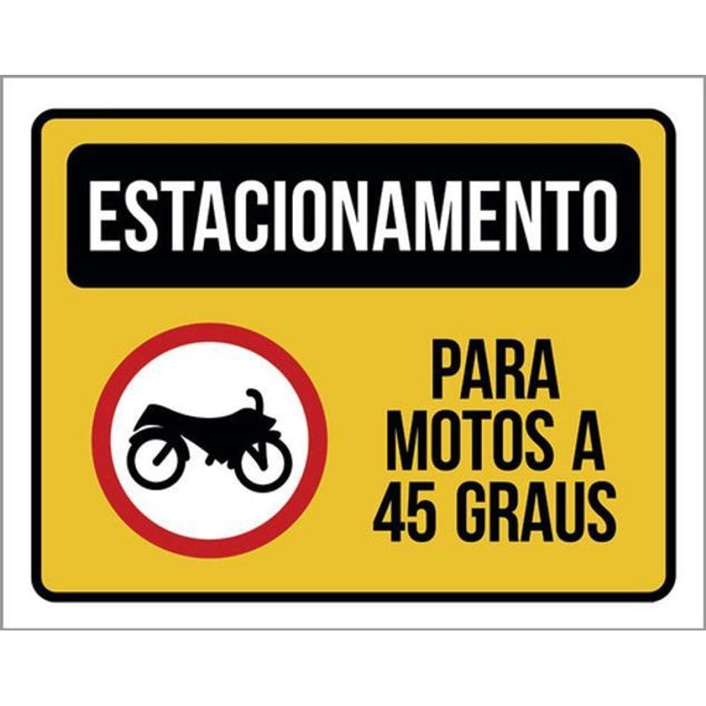 Kit 10 Placas Estacionamento Para Motos A 45 Graus 36X46