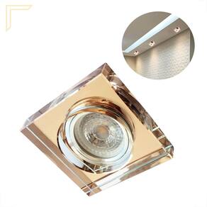 Spot De Cristal Espelhado Rose Embutir Dicroica Lavabo Lup66