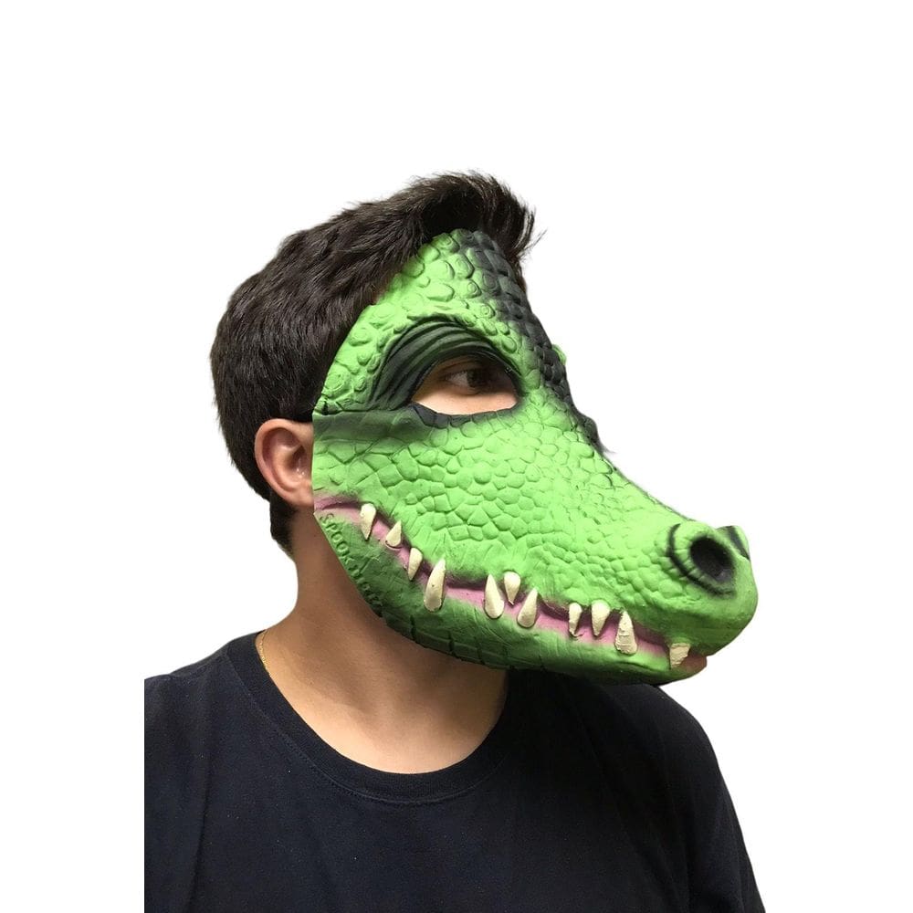 Máscara Jacaré De Látex Com Elástico Para Prender A Cabeça