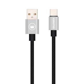 Cabo USB Tipo C Emborrachado Texturizado Kimaster Prata