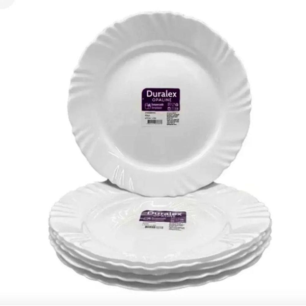 24 Prato Raso Opaline Pétala 25,5Cm Redondo Duralex Vidro