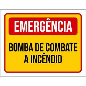 Kit 10 Placas Emergência Bomba Combate Incêndio 36X46