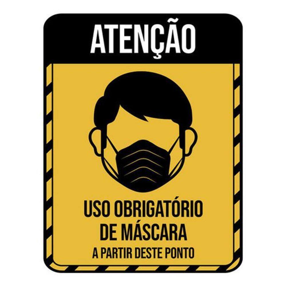 Kit 10 Placas Obrigatório Máscara Ponto 36X46