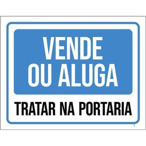 Kit 3 Placas Vende Ou Aluga Tratar Na Portaria 36X46